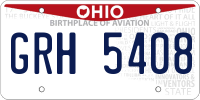 OH license plate GRH5408