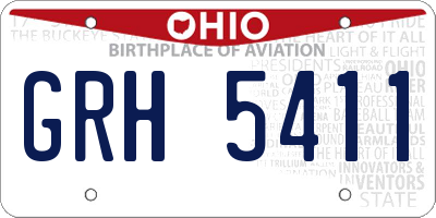 OH license plate GRH5411