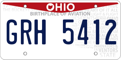 OH license plate GRH5412