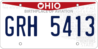 OH license plate GRH5413