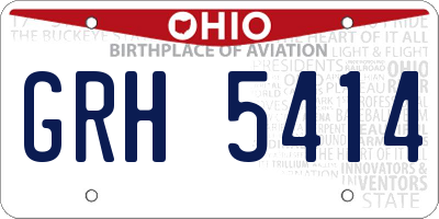 OH license plate GRH5414