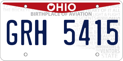 OH license plate GRH5415