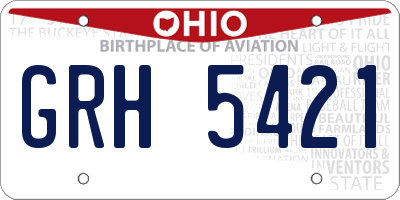 OH license plate GRH5421