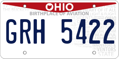 OH license plate GRH5422