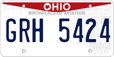 OH license plate GRH5424