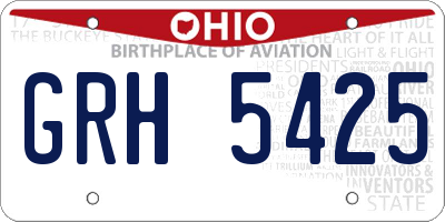 OH license plate GRH5425