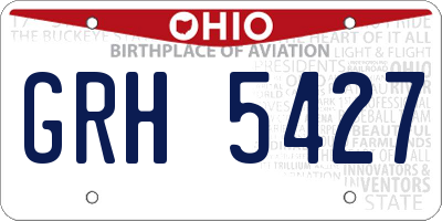 OH license plate GRH5427