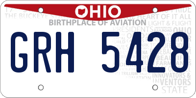 OH license plate GRH5428