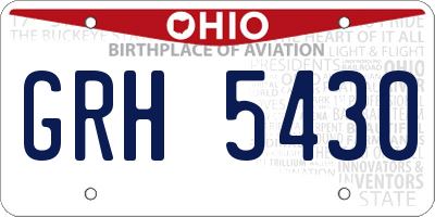 OH license plate GRH5430