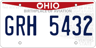 OH license plate GRH5432