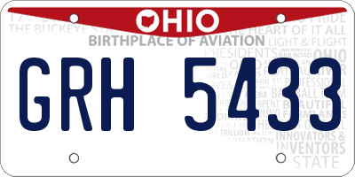 OH license plate GRH5433