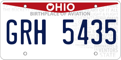 OH license plate GRH5435