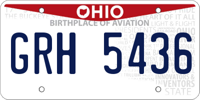 OH license plate GRH5436