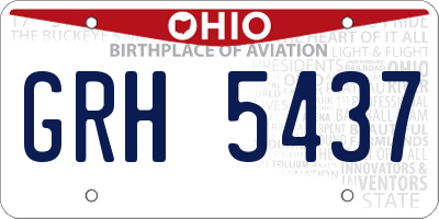 OH license plate GRH5437