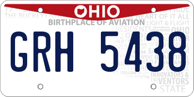 OH license plate GRH5438