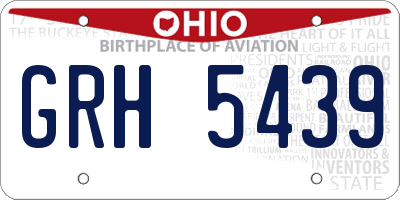 OH license plate GRH5439