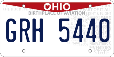 OH license plate GRH5440