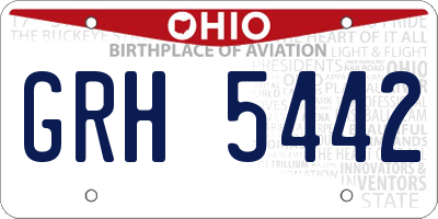 OH license plate GRH5442