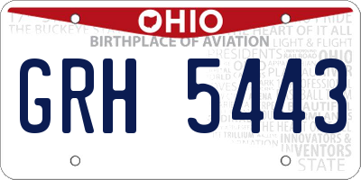 OH license plate GRH5443