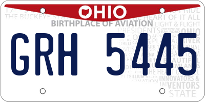 OH license plate GRH5445