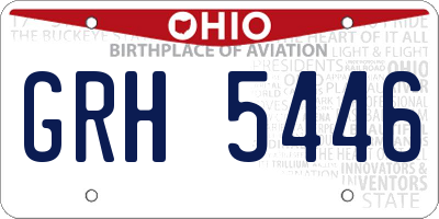 OH license plate GRH5446