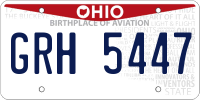 OH license plate GRH5447