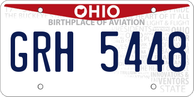 OH license plate GRH5448