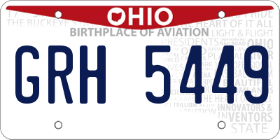 OH license plate GRH5449