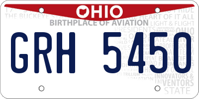 OH license plate GRH5450