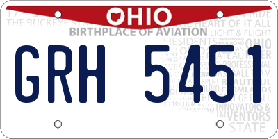 OH license plate GRH5451