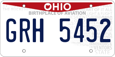 OH license plate GRH5452