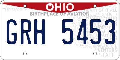 OH license plate GRH5453