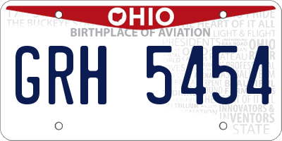 OH license plate GRH5454