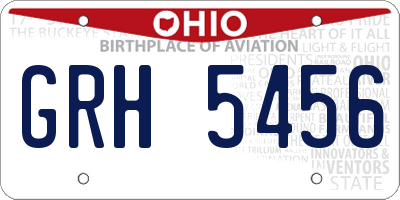 OH license plate GRH5456