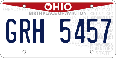 OH license plate GRH5457