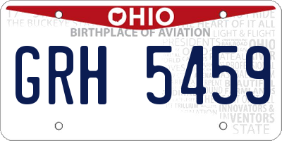 OH license plate GRH5459