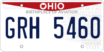 OH license plate GRH5460