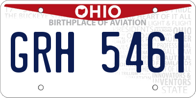 OH license plate GRH5461