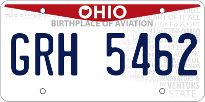 OH license plate GRH5462