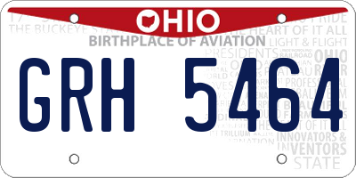 OH license plate GRH5464