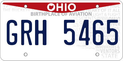 OH license plate GRH5465