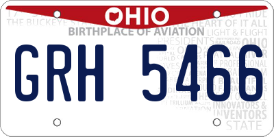 OH license plate GRH5466