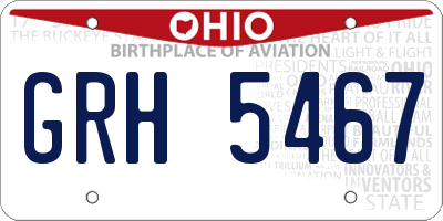 OH license plate GRH5467