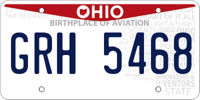 OH license plate GRH5468