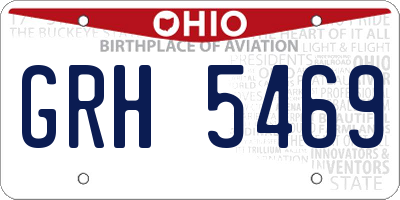 OH license plate GRH5469