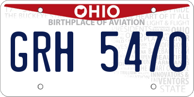 OH license plate GRH5470