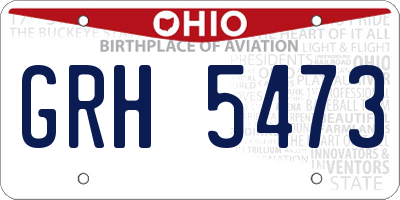 OH license plate GRH5473