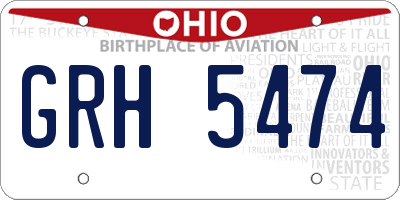 OH license plate GRH5474