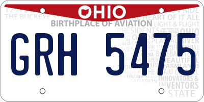 OH license plate GRH5475