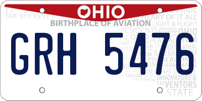 OH license plate GRH5476